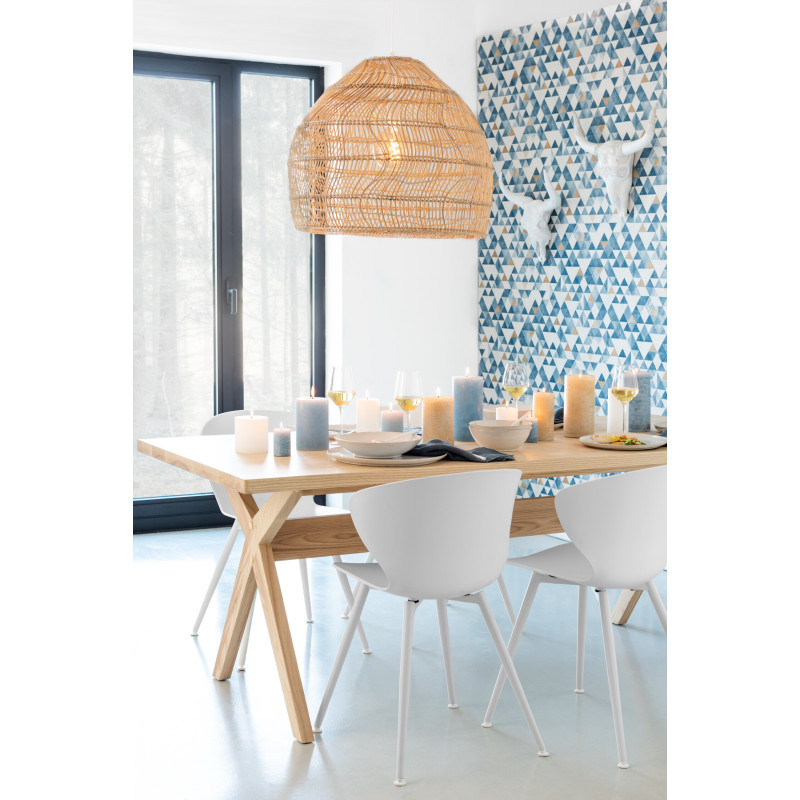 Bougie Cylindrique XXL Bleu aqua J-Line en Cire 70 heures Hauteur 15 cm - 2