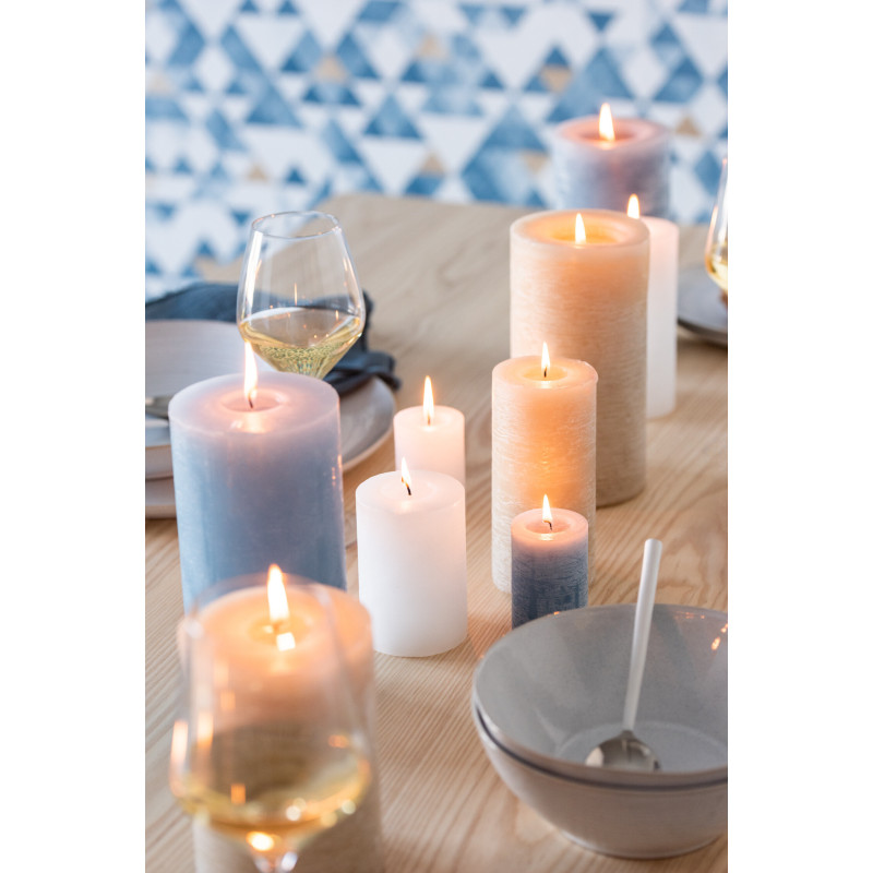 Bougie Cylindrique XXL Bleu aqua J-Line en Cire 70 heures Hauteur 15 cm - 4