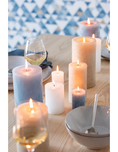 Bougie Cylindrique XXL Bleu aqua J-Line en Cire 70 heures Hauteur 15 cm - 4