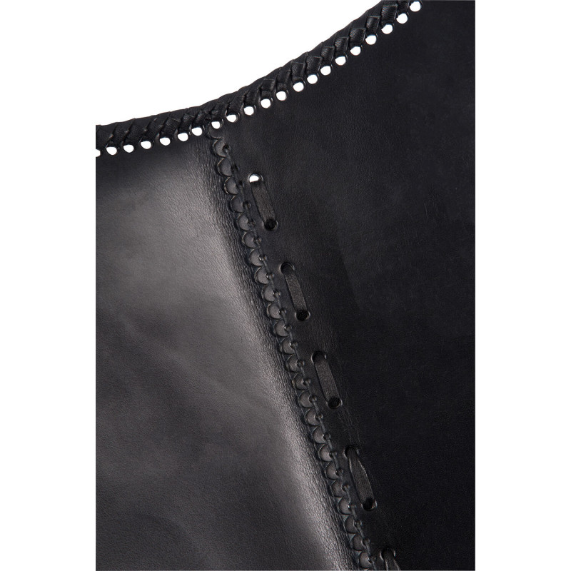 Fauteuil Papillon Autentik en Cuir véritable Noir Métal Noir - 8