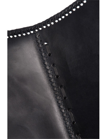 Fauteuil Papillon Autentik en Cuir véritable Noir Métal Noir - 8