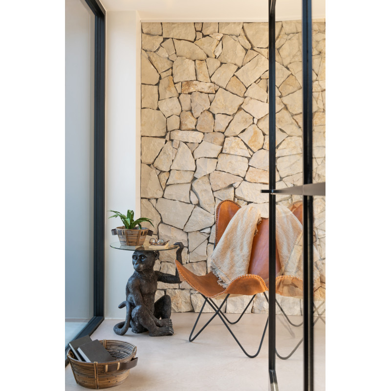 Fauteuil Papillon Autentik en Cuir véritable Cognac Métal Noir - 8