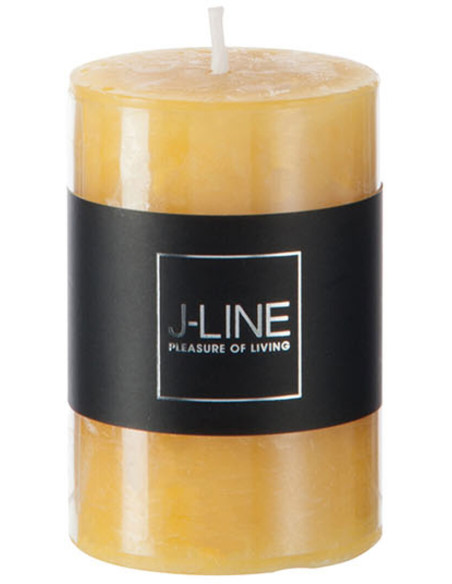 Bougie Cylindrique Ocre J-Line en Cire 18 heures Hauteur 7 cm - 1