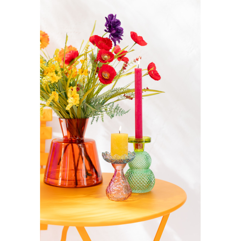 Bougie Cylindrique Ocre J-Line en Cire 18 heures Hauteur 7 cm - 2