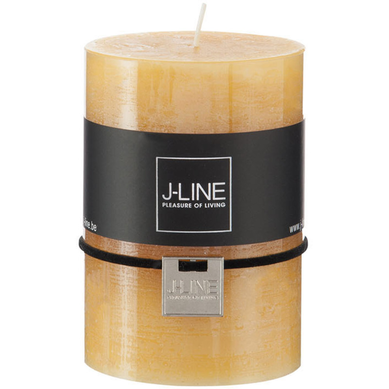 Bougie Cylindrique XL Ocre J-Line en Cire 48 heures Hauteur 10 cm - 1