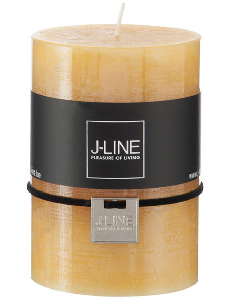Bougie Cylindrique XL Ocre J-Line en Cire 48 heures Hauteur 10 cm - 1