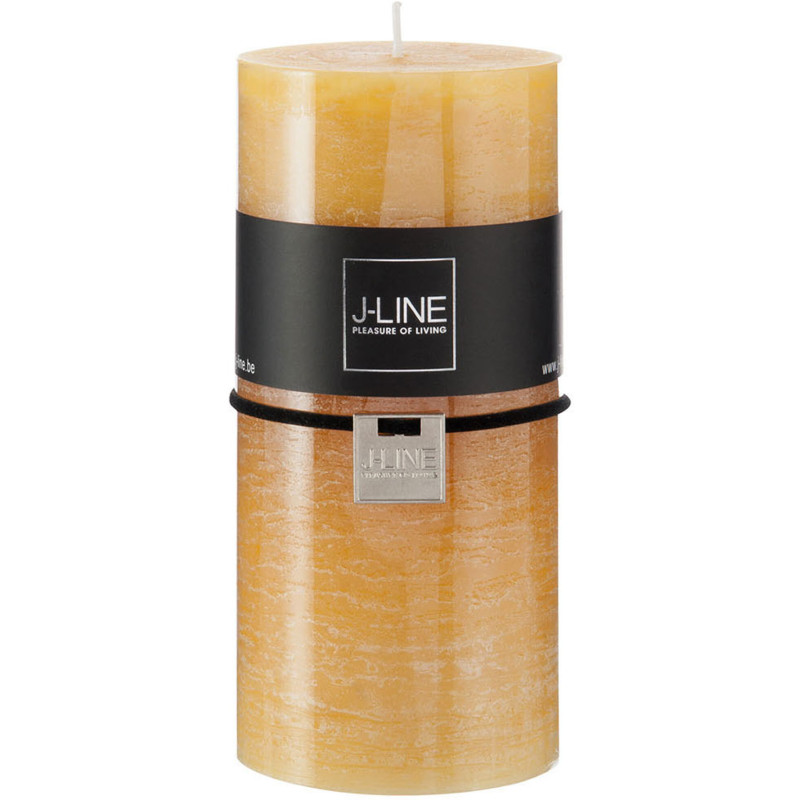 Bougie Cylindrique XXL Ocre J-Line en Cire 70 heures Hauteur 15 cm - 1