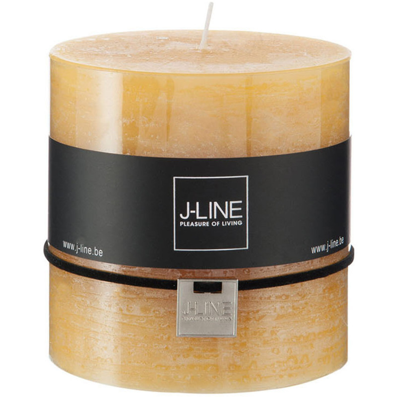 Bougie Cylindrique XXL Ocre J-Line en Cire 80 heures Hauteur 10 cm - 1