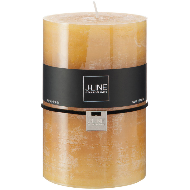 Bougie Cylindrique XXL Ocre J-Line en Cire 120 heures Hauteur 15 cm - 1