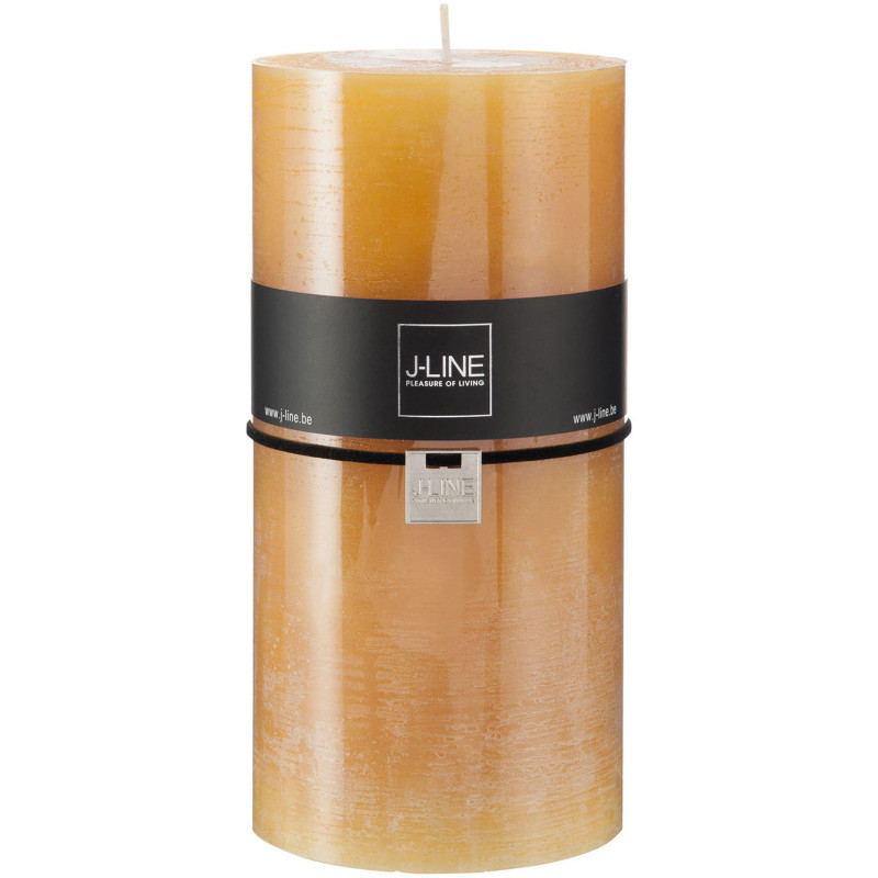 Bougie Cylindrique XXL Ocre J-Line en Cire 140 heures Hauteur 20 cm - 1
