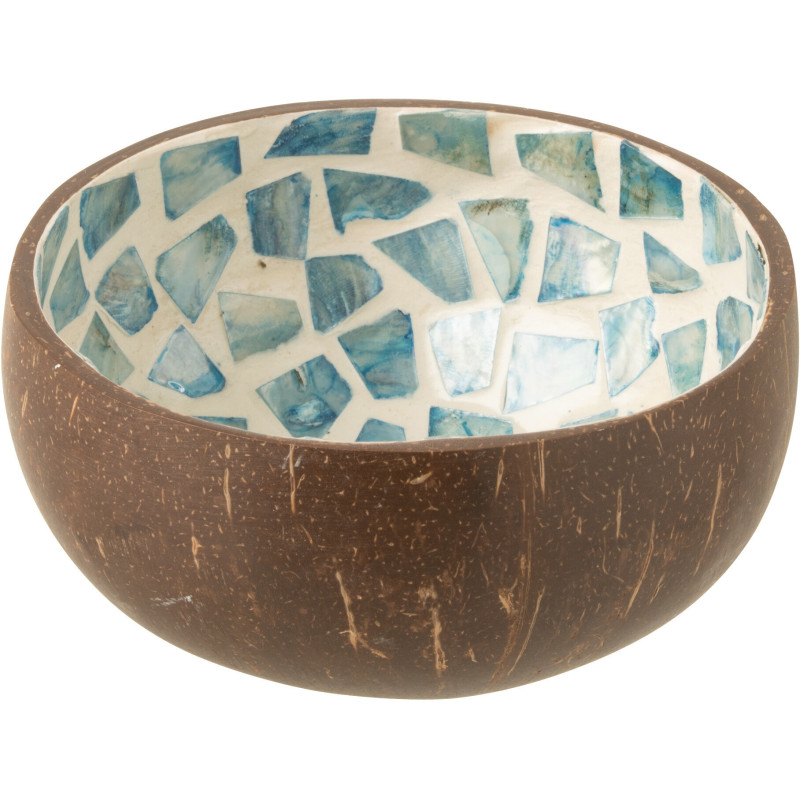 Bol de petit déjeuner Coconut en Noix de coco Naturel Coquillage Bleu - 1