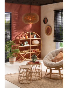 Étagère Ronde 3 niveaux Komodo en Rotin Naturel - 1 2