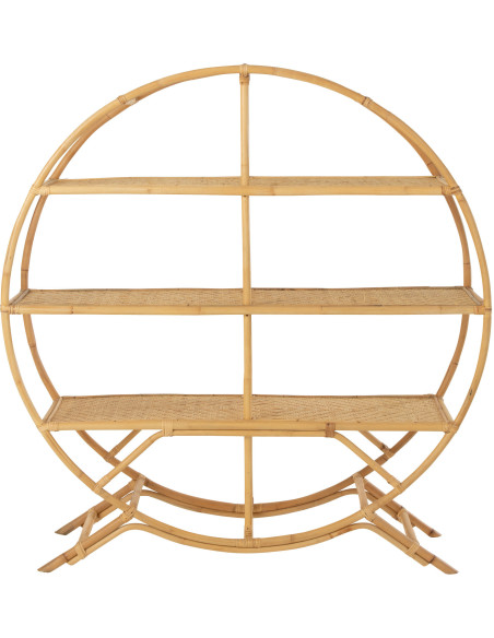 Étagère Ronde 3 niveaux Komodo en Rotin Naturel - 3