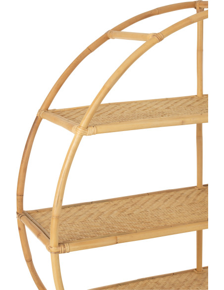 Étagère Ronde 3 niveaux Komodo en Rotin Naturel - 5