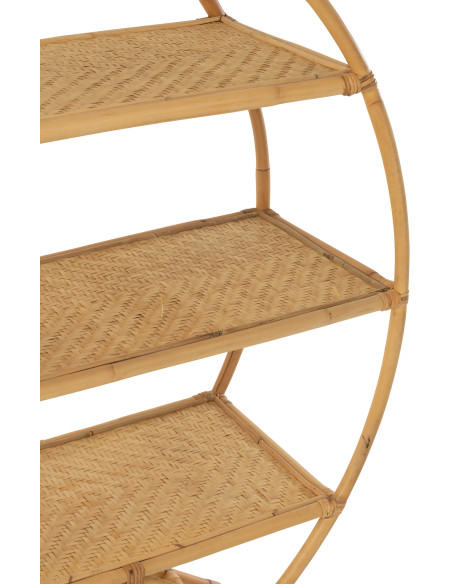 Étagère Ronde 3 niveaux Komodo en Rotin Naturel - 6