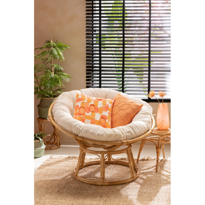 Fauteuil Rond Céline en Rotin Naturel - 2