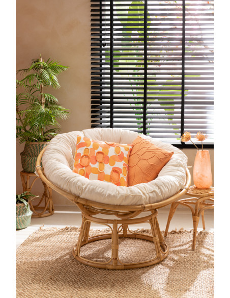 Fauteuil Rond Céline en Rotin Naturel - 2