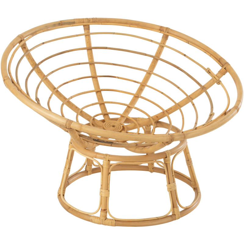 Fauteuil Rond Céline en Rotin Naturel - 3