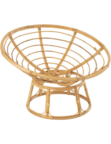 Fauteuil Rond Céline en Rotin Naturel - 3
