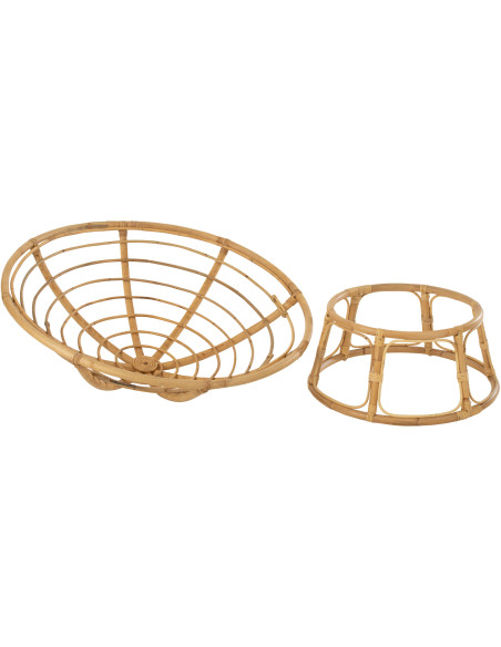 Fauteuil Rond Céline en Rotin Naturel - 4