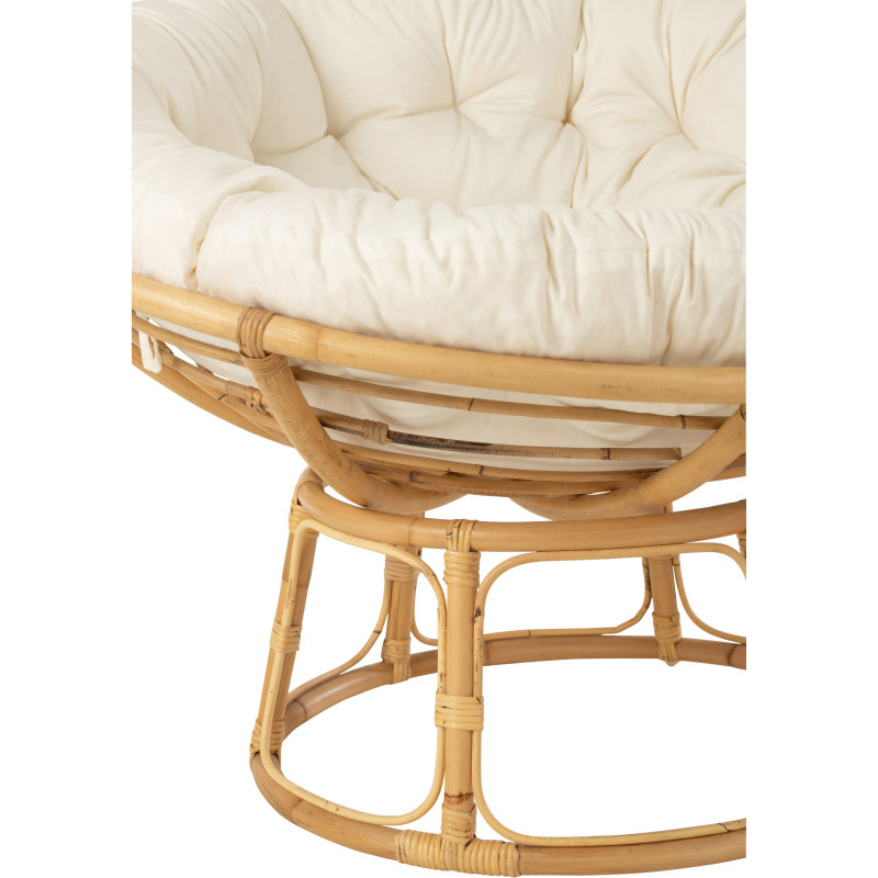 Fauteuil Rond Céline en Rotin Naturel - 5