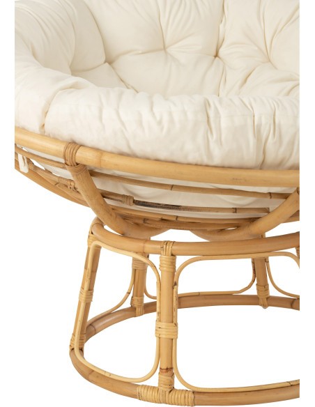 Fauteuil Rond Céline en Rotin Naturel - 5