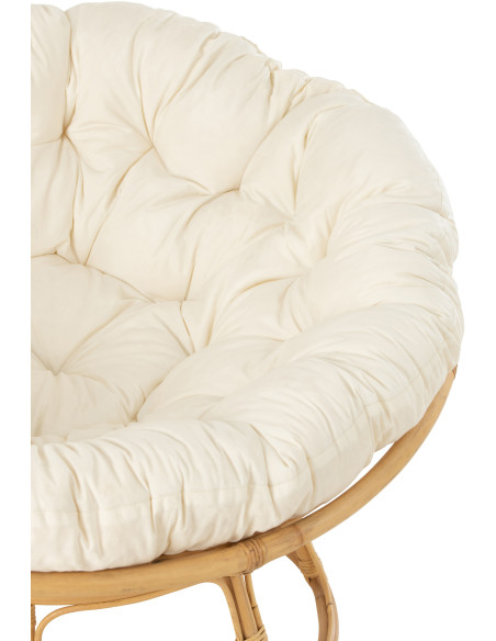 Fauteuil Rond Céline en Rotin Naturel - 6