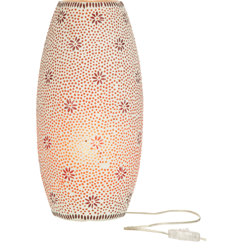 Lampe à poser XL Bram en Verre Rouge mosaique Motif fleurs - 2