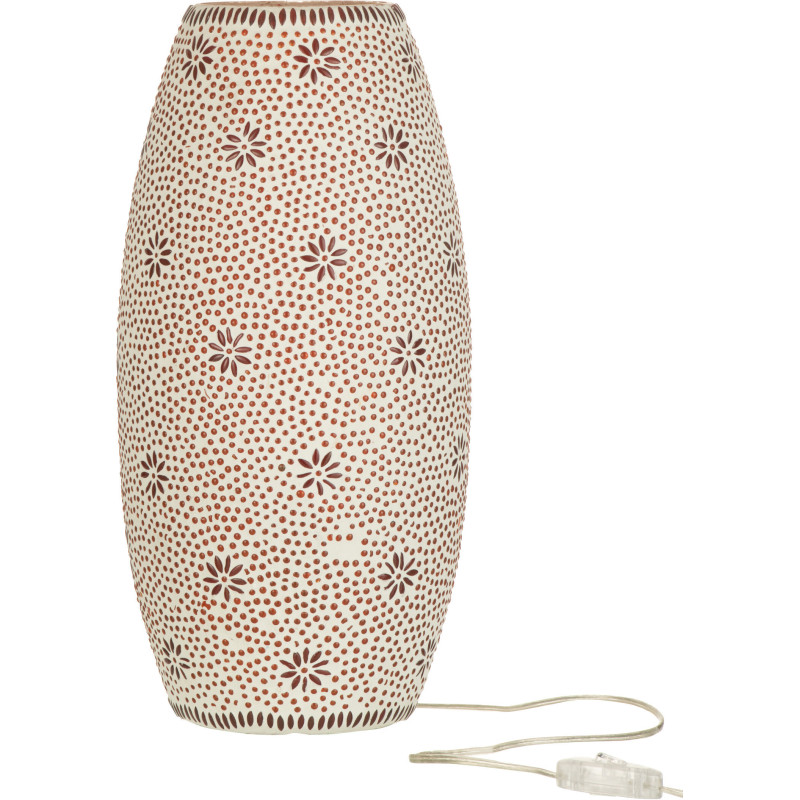 Lampe à poser XL Bram en Verre Rouge mosaique Motif fleurs - 1