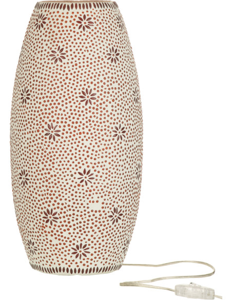 Lampe à poser XL Bram en Verre Rouge mosaique Motif fleurs - 1