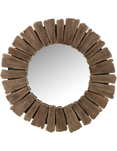 Miroir Mural Rond XL Vacay en Bois de Paulownia Naturel - 1
