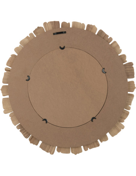 Miroir Mural Rond XL Vacay en Bois de Paulownia Naturel - 2