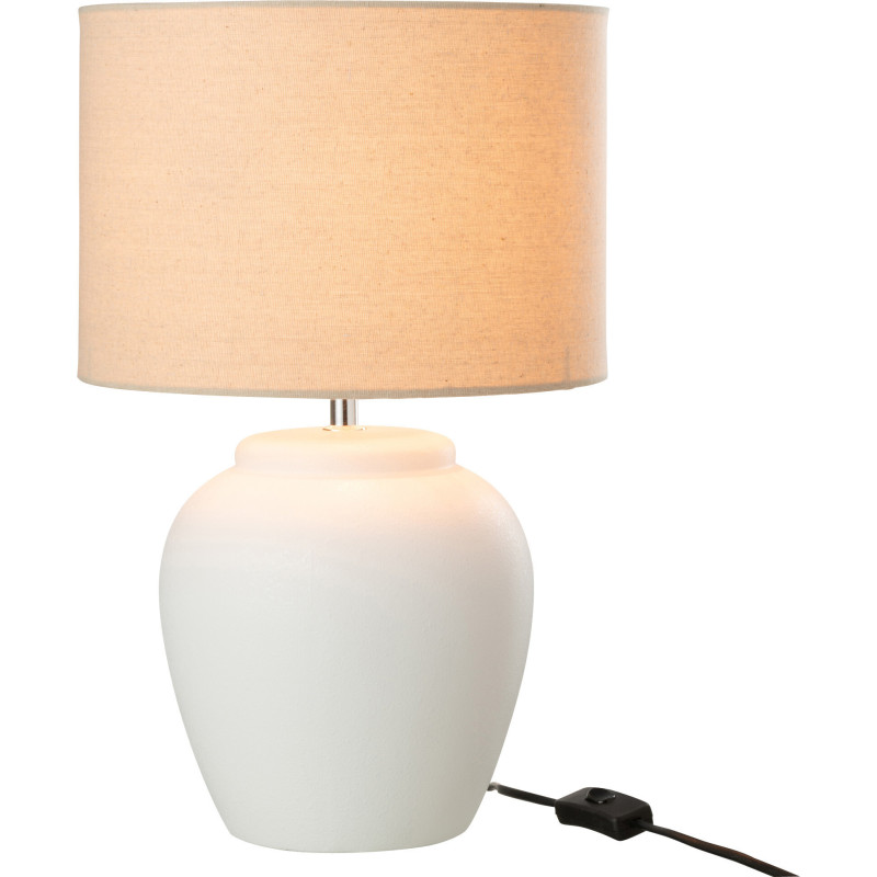 Lampe à poser Méli en Céramique Blanc Lin Beige - 2