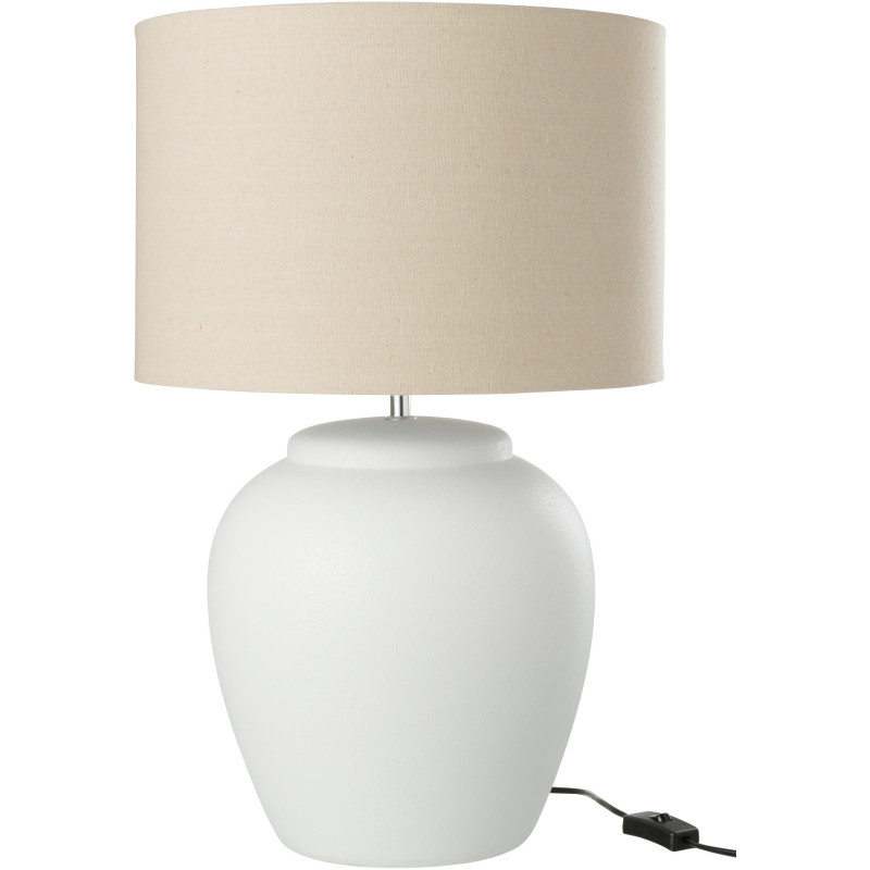 Lampe à poser XL Méli en Céramique Blanc Lin Beige - 1