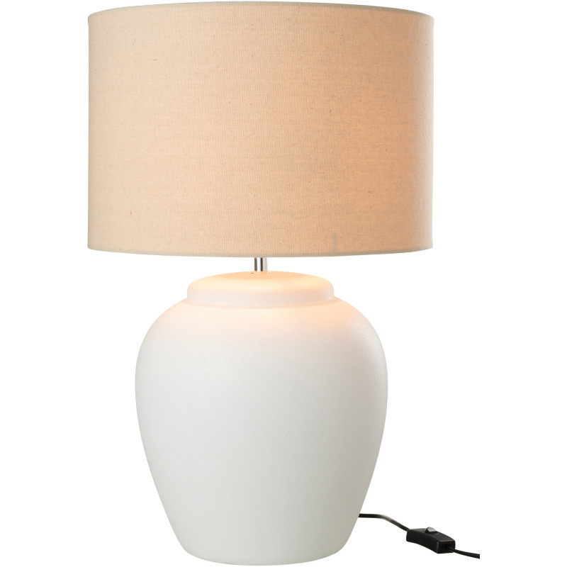 Lampe à poser XL Méli en Céramique Blanc Lin Beige - 2