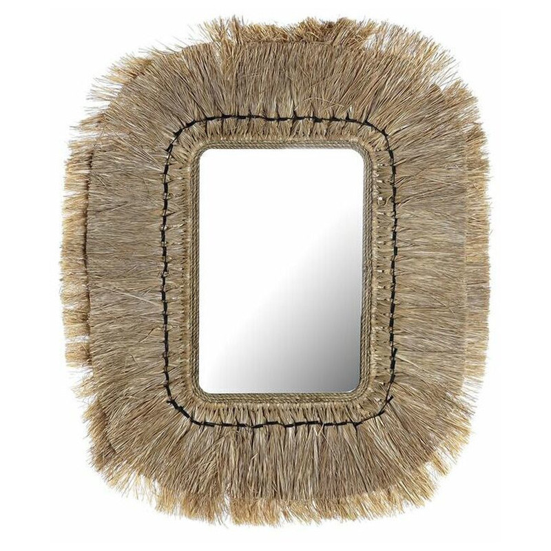 Miroir balinais Mural Rectangulaire 50x60 en Jute Naturel Qadir - 4