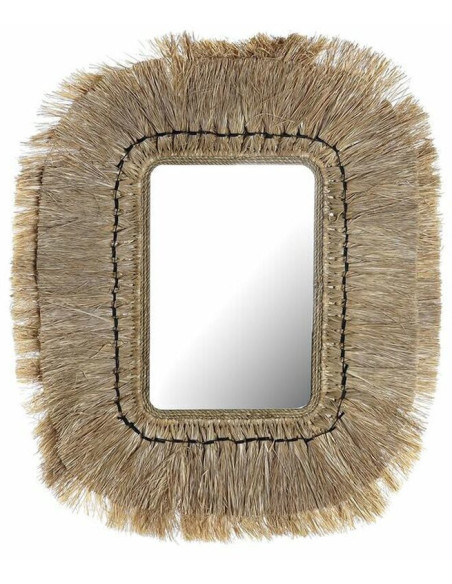 Miroir balinais Mural Rectangulaire 50x60 en Jute Naturel Qadir - 4
