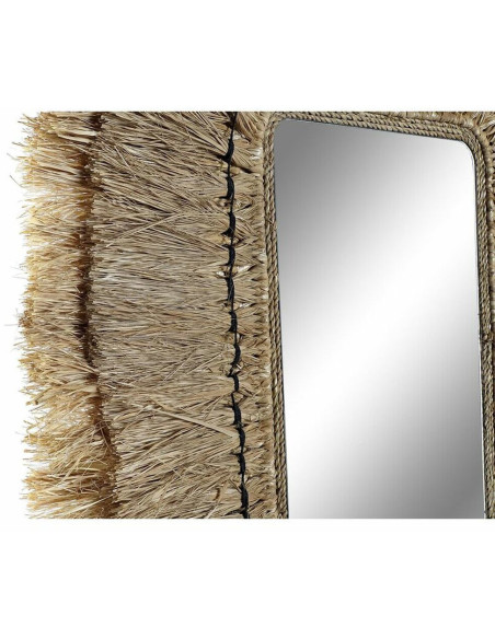 Miroir balinais Mural Rectangulaire 50x60 en Jute Naturel Qadir - 5