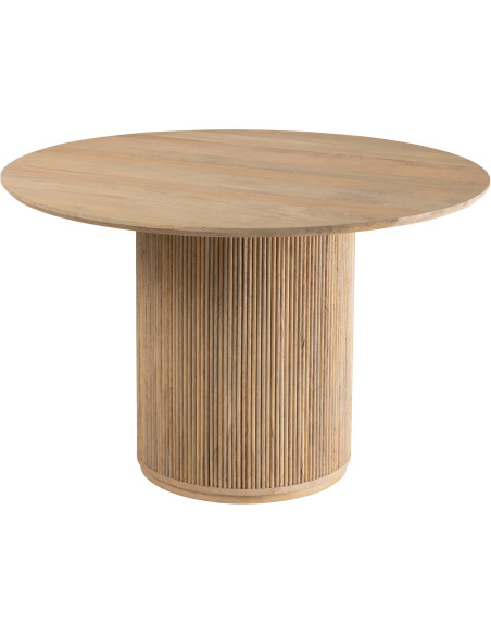 Table à manger Ronde 6 personnes Vincent en Bois de manguier Naturel - 1