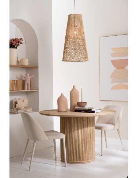 Table à manger Ronde 6 personnes Vincent en Bois de manguier Naturel - 2