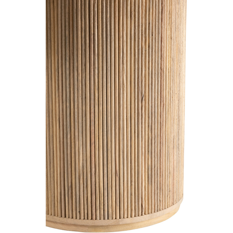 Table à manger Ronde 6 personnes Vincent en Bois de manguier Naturel - 3