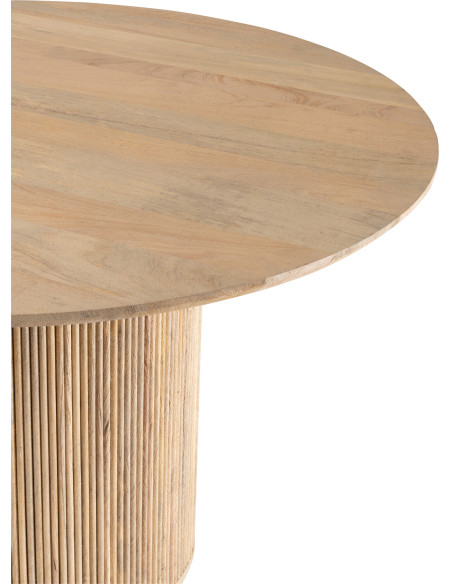 Table à manger Ronde 6 personnes Vincent en Bois de manguier Naturel - 4
