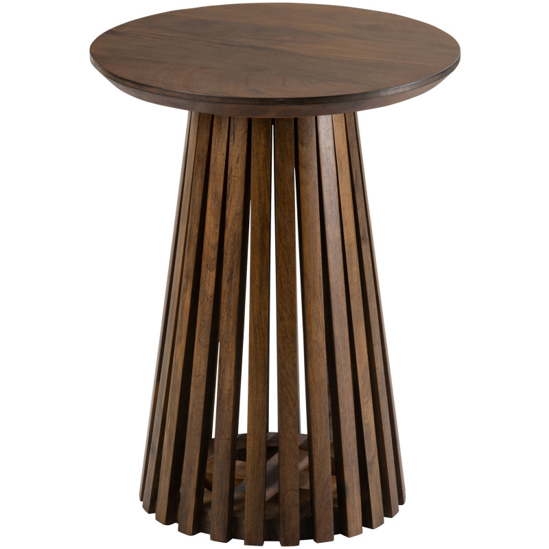 Table d'appoint Ronde Vincent en Bois de manguier Marron - 1