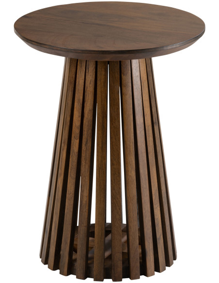 Table d'appoint Ronde Vincent en Bois de manguier Marron - 1