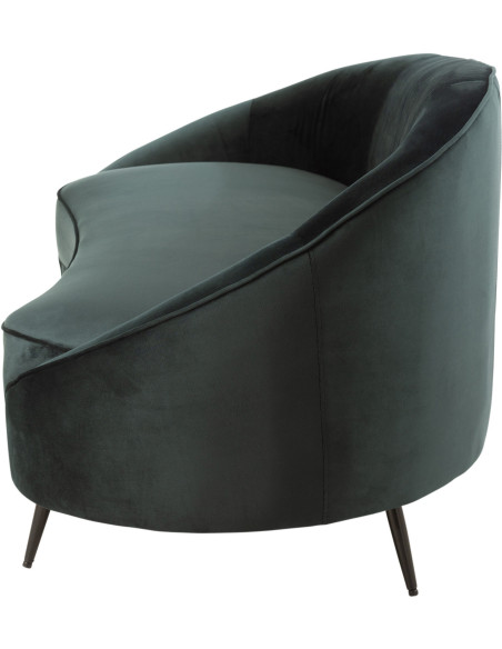 Canapé 2 places Élisabeth en Tissu Vert Métal Marron - 6