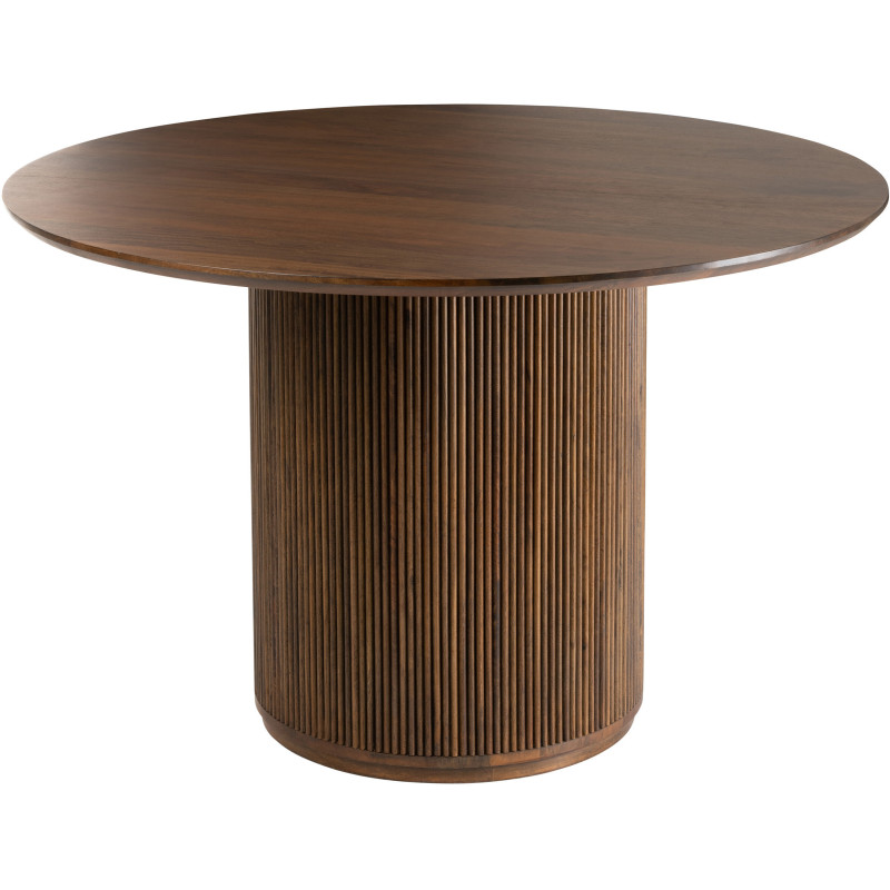 Table à manger Ronde 6 personnes Vincent en Bois de manguier Marron - 1