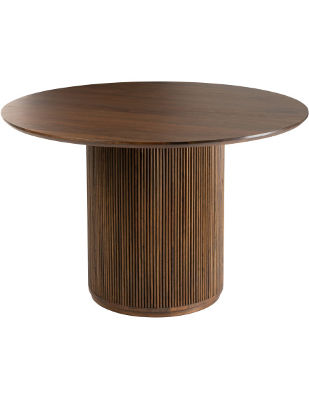Table à manger Ronde 6 personnes Vincent en Bois de manguier Marron - 1