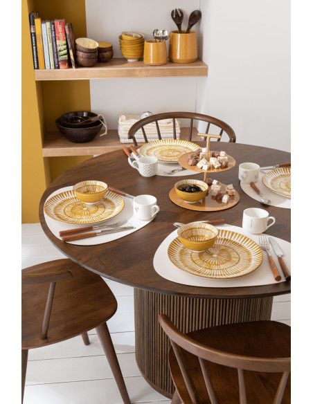 Table à manger Ronde 6 personnes Vincent en Bois de manguier Marron - 5