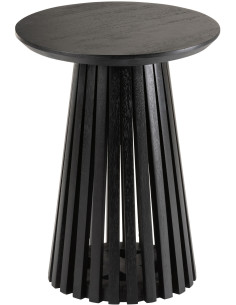 Table d'appoint Ronde Vincent en Bois de manguier Noir - 1