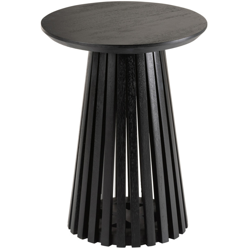 Table d'appoint Ronde Vincent en Bois de manguier Noir - 1